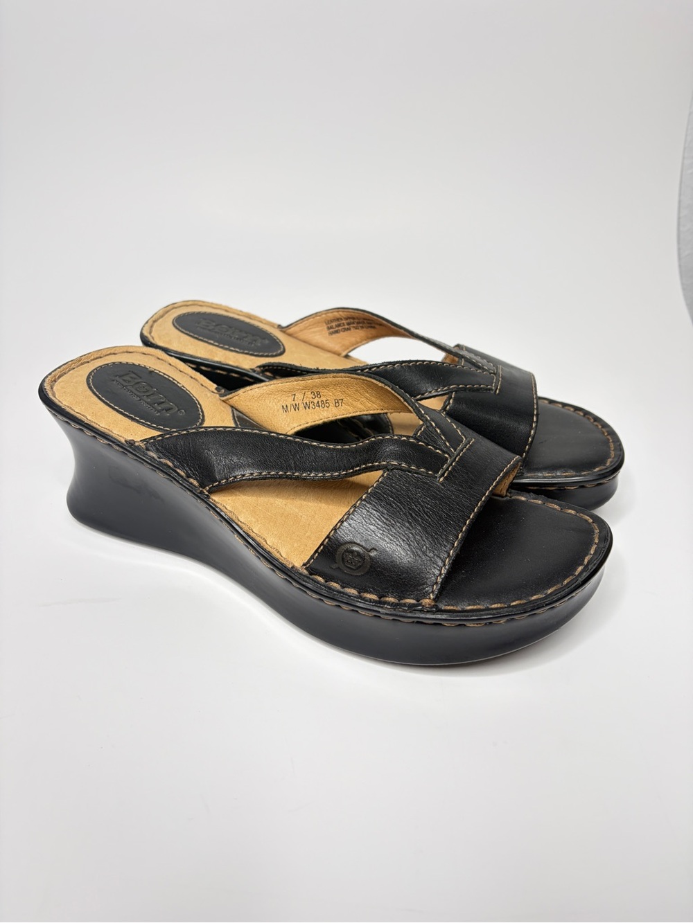 Vintage Born Y2K Leather Heel Sandals Women's Size 7